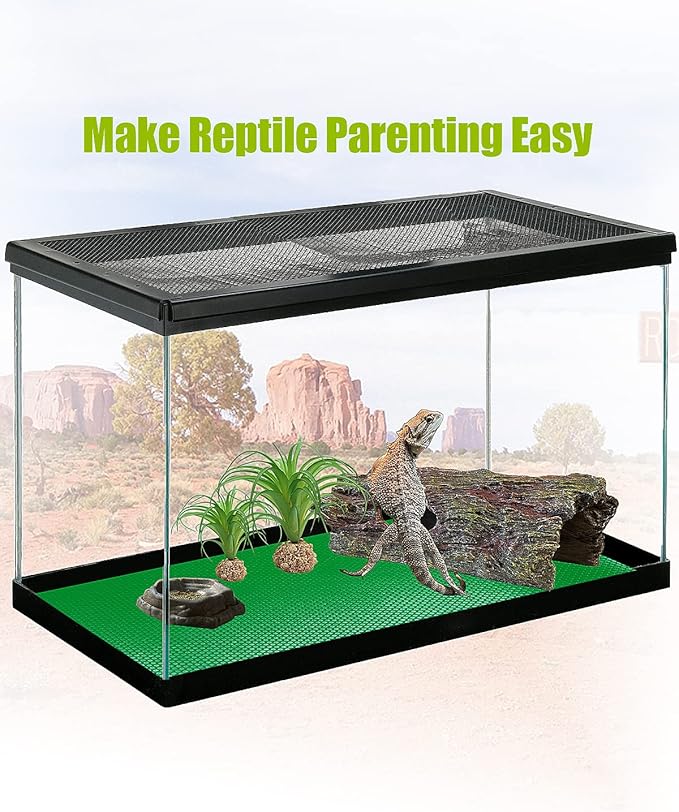 Bearded Dragon Tank Accessories, Reptile Substrate Floor for Bearded Dragon Enclosure 4x2x2, Leopard Gecko Tank Liner Mat for 120 Gallon Reptile Tank, Green