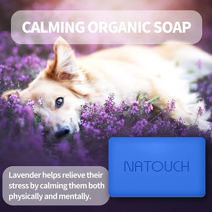 Antifungal Soap for Dog, Dog Shampoo for Allergies and Itching, Natural Soap Bar with Tea Tree Oil, and Lavender Oil, Helps with Infections & Fungus Irritation Itching