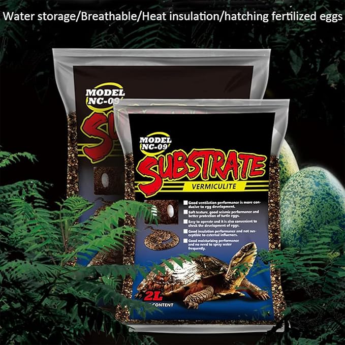 Hamiledyi Reptile Substrate Vermiculite Bedding Snake Hibernant moisturizing Soil Terrarium Bedding for Snake Tortoise Lizard Hatching Eggs(4.2Quart/4L)