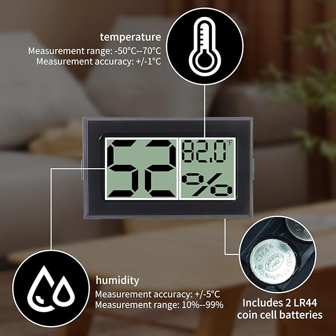 Acrylic Tarantula Enclosure, Reptile Terrarium Breeding Tank w/Temperature Hygrometer,Habitat Reptiles Feeding Box Isopod Terrarium Cage for Insect Lizard Home Office (Reptile-Tank-L(Tray))