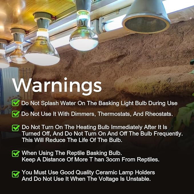 Reptile Heat Lamp 75W, Heat Lamp Bulbs for Reptiles and Amphibians, UVA Daylight Basking Light Suitable for Bearded Dragons, Lizards, Turtles, and Chickens (2 Pack)