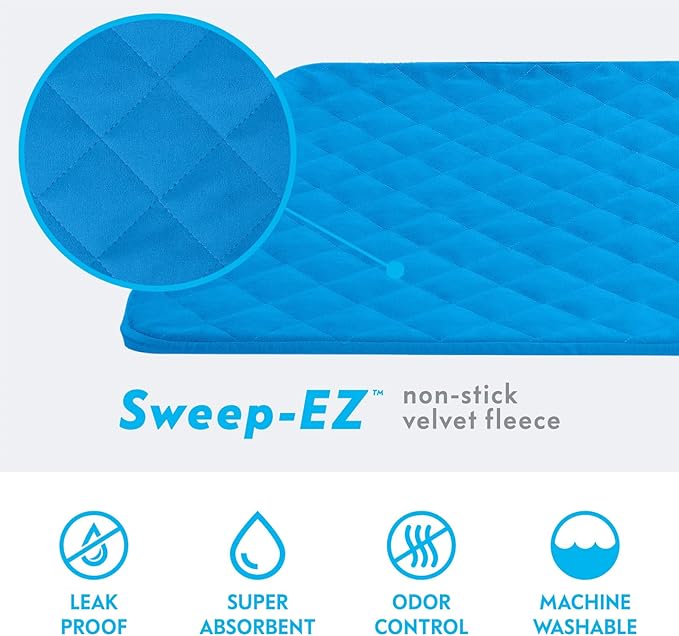 Paw Inspired Fitted Fleece Liner for Ferret Nation, Critter Nation Cage for Ferrets, Rats, Chinchillas, Hedgehogs & Other Small Animals (Blue, Bottom Pan Liner)