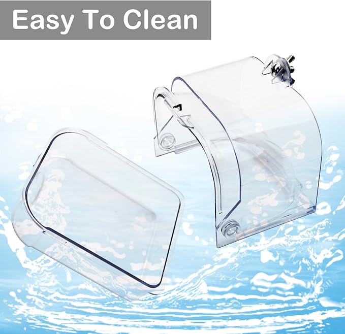 Bird Bath for Cage Transparent Bird Bathtub Hanging Portable Shower Pool No-Leakage with Stainless Steel Hooks for Small Birds Parakeet Canary Budgerigar Parrot Crested