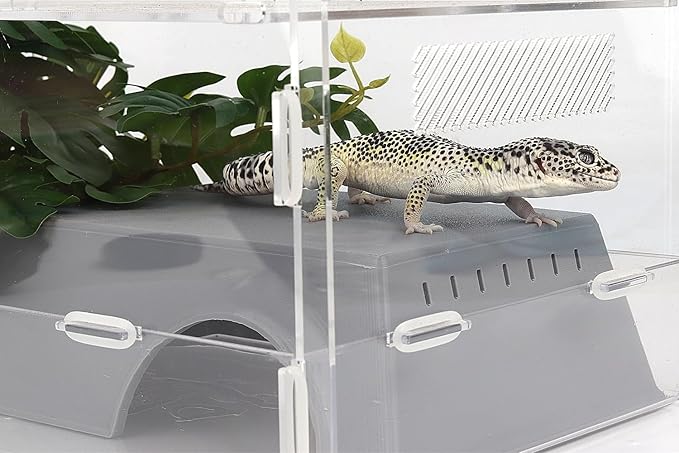 Snake Hide, Leopard Gecko Tank Accessories for Reptile Ball Python Crested Gecko Lizard Bearded Dragon - GrayHideXL