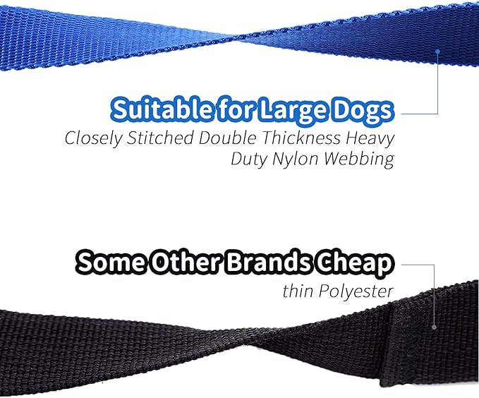HIKISS Long Dog Leash Obedience Recall Training Agility Lead with Thickening Material for Large Dog - 15ft 20ft 30ft 50ft 100ft Training Leash(Blue 30ft)