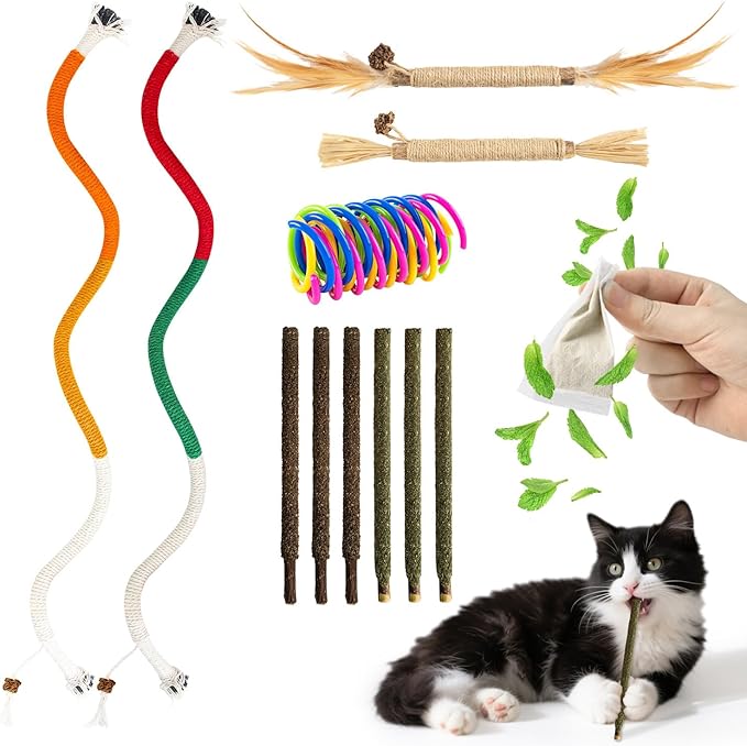 Silvervine Sticks for Cats Cat Chew Toy, Cat Teething Toys for Dental Cleaning Teeth, Cats Chew Stick for Kitten Teething, Kitten Chew Toys (15PCS)