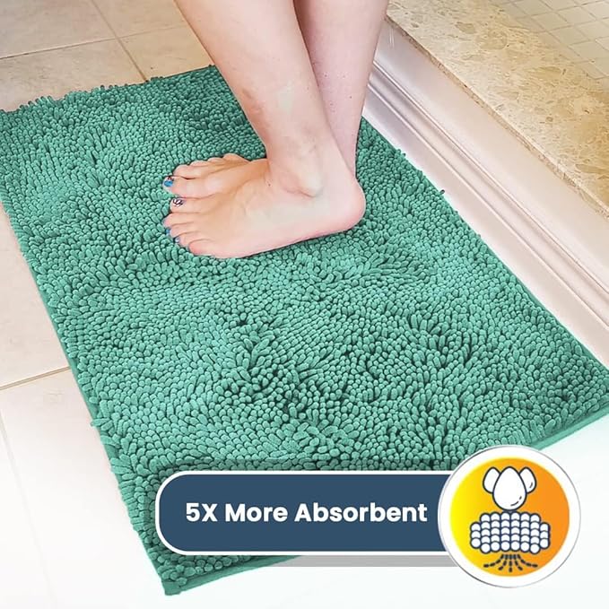 Muddy Mat® Shown on TV – Super Absorbent Door Mat Indoor, Microfiber Quick Dry Chenille Entryway Rug, Non-Slip Front Door Mat, Indoor Mats for Entryway, Machine Washable Pet Rug, Sea Green 36"x60"