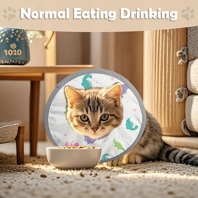 LOS ANDES Cat Recovery Collar, Adjustable Cat Protective Collar Alternative After Surgery, Protect Cat Neck Cones to Stop Licking Wound, Lightweight Elizabethan Collar for Kitten,Puppy