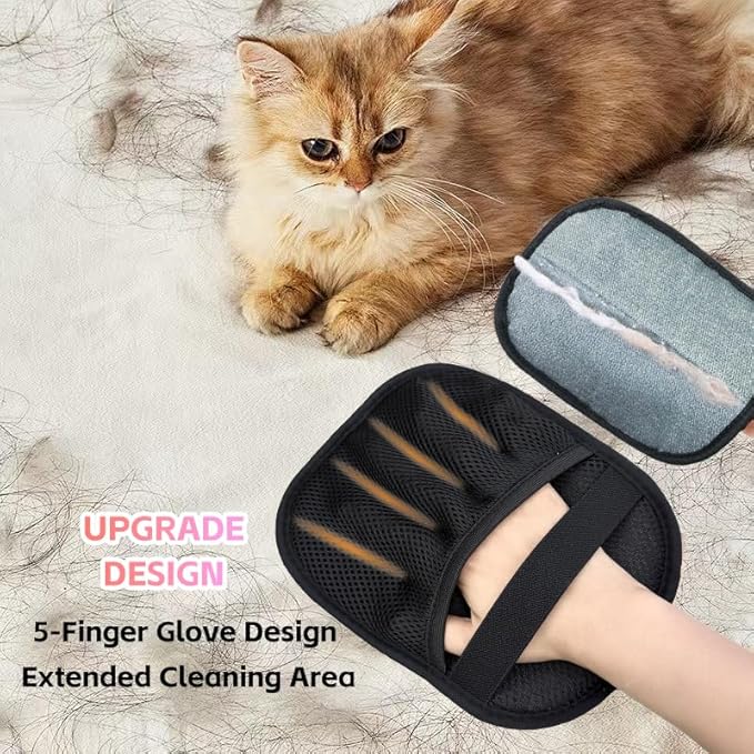 Pet Hair Removal Glove,Pet Hair Remover for Cat & Dog,New Upgraded Electrostatic Gloves Pet Hair,Reusable Electro Static Pet Hair Remover Electrostatic Gloves & Dog Hair Collector Keychain