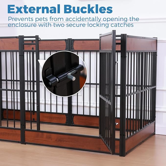 Dog Playpen, 31.5" Height Dog Pen Indoor, Heavy Duty, Safe and Sturdy, Furniture Style Puppy Pen