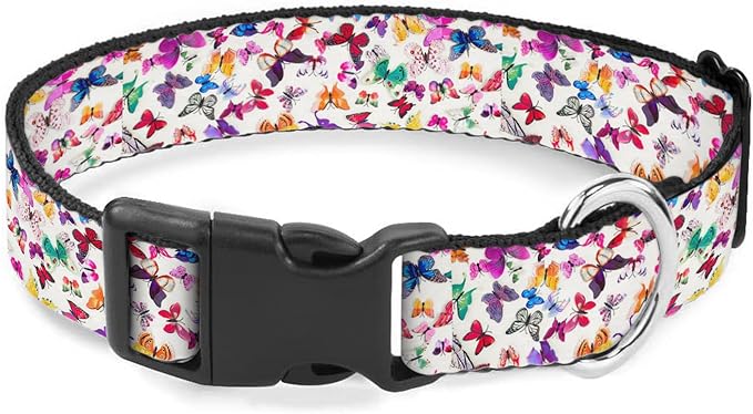 Colorful Butterfly Dog Collar Pet Neck Strap for Small Medium Large Dogs Soft Adjustable Buckle