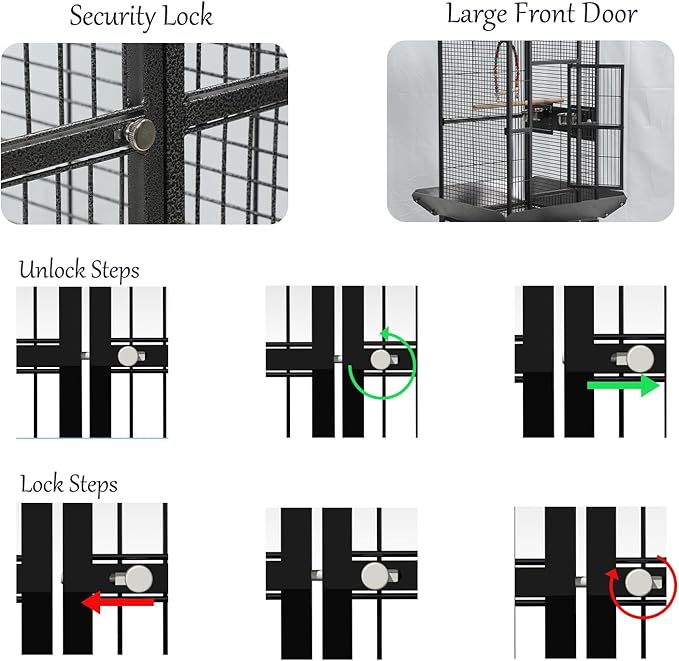 Large Bird Cages for Parakeets, Cockatiel Cage for Birds with Parrot Toys,Birdcage Covers for Night,Skirt Seed Catcher, Play Top for Conure Canary Finch Lovebird Pigeon Budgie Quaker Parrot