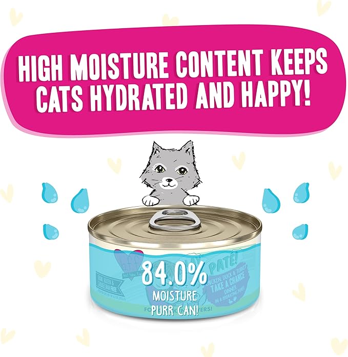 Weruva B.F.F. Play - Best Feline Friend Paté Lovers, Aw Yeah!, Chicken, Duck & Turkey Take a Chance with Chicken, Duck & Turkey, 5.5oz Can (Pack of 8)