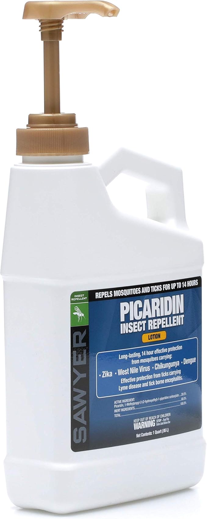 Sawyer Products SP565 Premium Insect Repellent with 20% Picaridin, 1-Quart Lotion Pump Dispenser,White