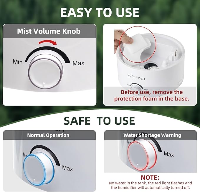 Coospider 4.2L Top Fill Reptile Humidifier, Fogger Mister for Reptiles Tank, Terrariums Humidifiers with Extended Hose/Tube, Automatic Reptile Misting System for Reptiles Amphibians Herps Vivarium