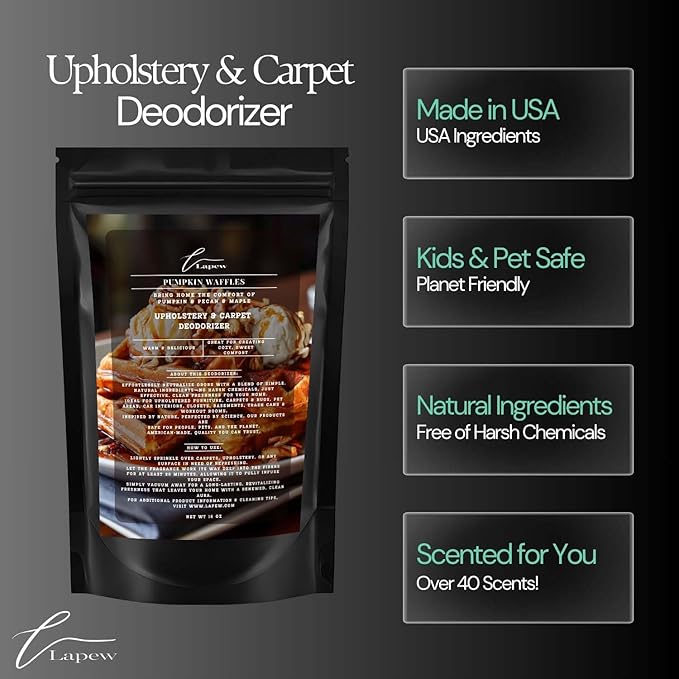 Pumpkin Waffles Carpet Freshener Powder: Powerful Odor Eliminator for Home, Upholstery Deodorizer, Carpet Deodorizer, Pet Urine, Cat Litter Box - Pumpkin Pecan Waffles Fragrance.