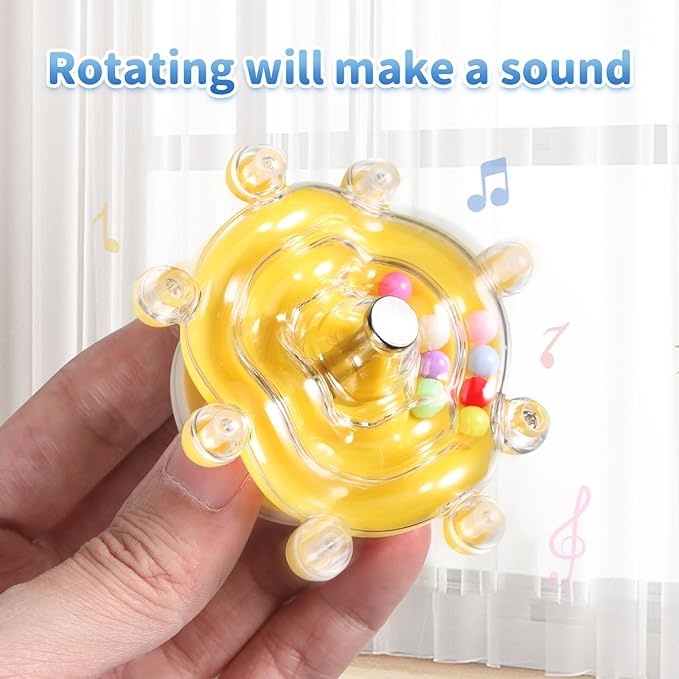 2Pcs Bird Spinner Hanging Toys for Parakeets, Interactive Wheel for Small Medium Parrots, Cockatiels, Conures - Rattle Chew Beak Exercise