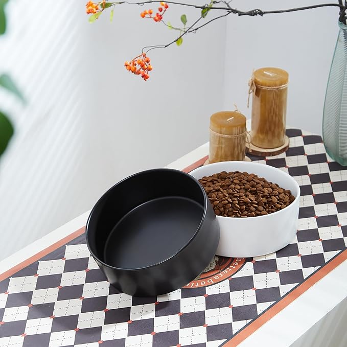 8'' Ceramic Dog Bowl - 70Oz Classic Dogs Food & Water Bowl for Medium and Large Breeds, Heavy-Duty Non-Slip Dog Dish, Food Grade Stoneware Pet Bowl, Dishwasher & Microwave Safe, White