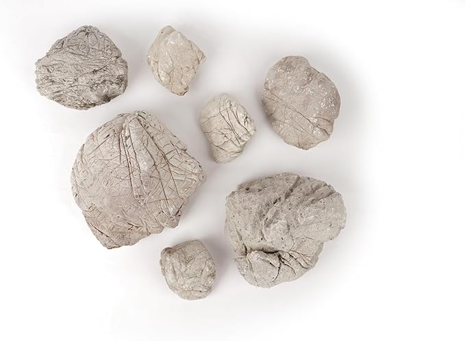 LANDEN Elephant Skin Stone Natural Multi-Texture Rocks Grey(18lbs, 3~9 inches,7pcs) for Aquarium, Paludarium, Terrariums, Landscaping, Decorative of Caves, Waterfalls, Cliffs