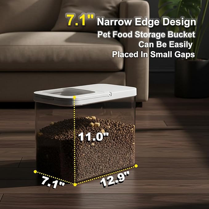 LivLab Mker Pet Food Storage Containers With Lids & Scooper - Dog Food Storage Container,12L/12KG/25LBS,BPA Free Airtight Storage Containers Store Dry Food For Kitchen Pantry
