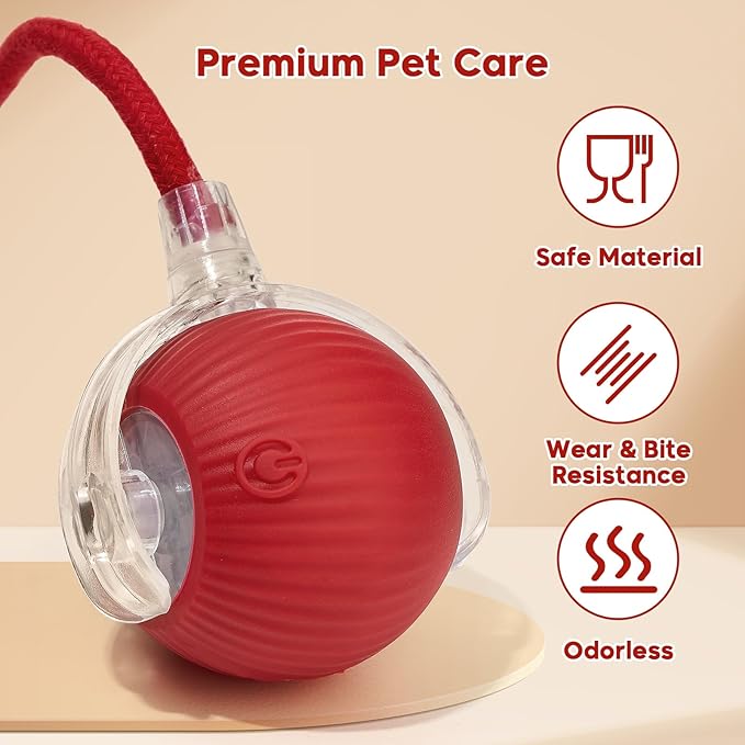 Interactive Cat Toy Dog Toy, Electric Automatic Rolling Moving Toys, Self Activated Play Smart Rolling Ball for Cats & Dogs, Chase Teaser Pet Ball for Bored Indoor Cats/Kittens/Dogs, Rechargeable