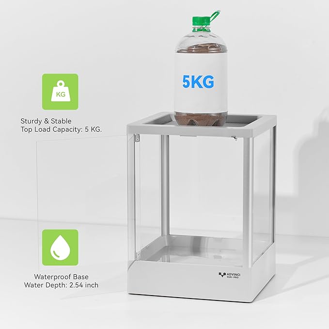 Reptile Glass Terrarium 12"x12"x16" 9.5 Gallon Knock-Down Dual-Locking Security Mesh Ventilation Durable Aluminum Frame Stackable Easy Assembly Customizable Side Panels (Glass or Insulated)