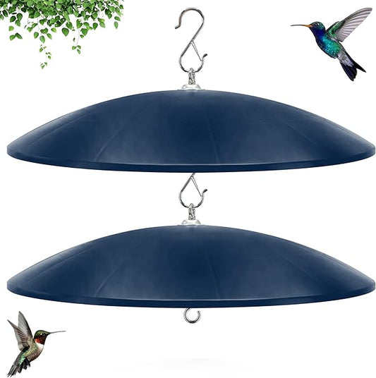 19" Extra Large Squirrel Baffle,Hummingbird Feeder Shade Dome Cover, Bird Feeder Rain Guard, Hanging Squirrel Proof for Shepherd's Hook Outdoors (Blue) 2 Pack