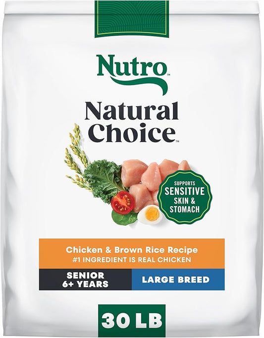 Nutro Natural Choice Chicken & Brown Rice Large Breed Senior Dog Food Dry Recipe, 30 lb. Bag