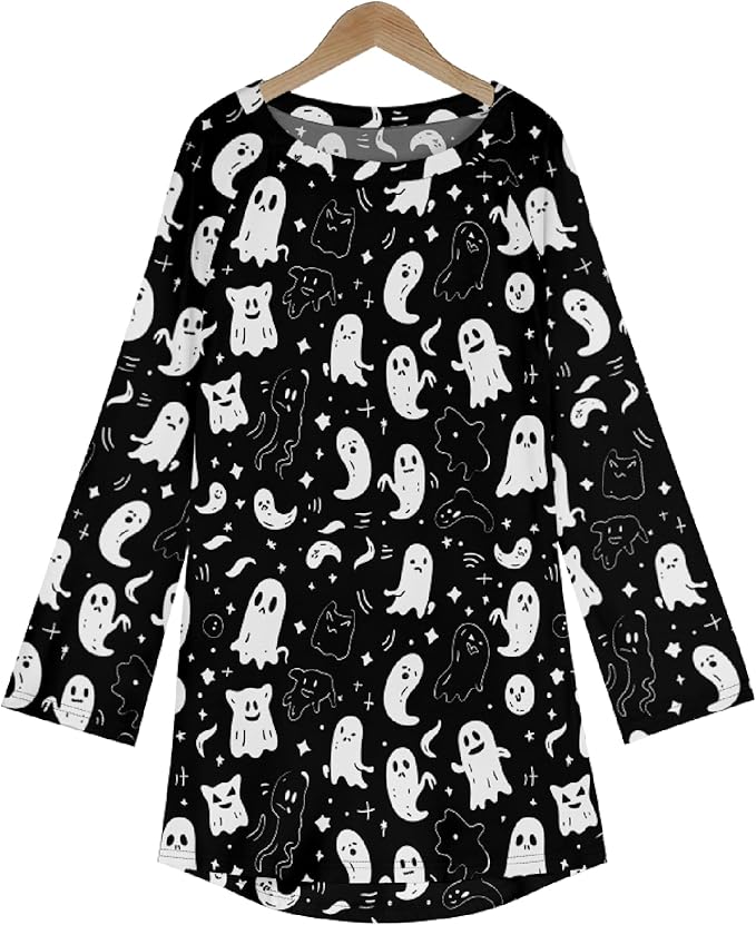 MARSVOVO Women Novelty Graphic Plus Size Sweater Crewneck Long Sleeve Cute Printed Loose Fit Casual Fall Sweaters Top