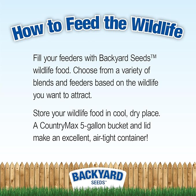 Backyard Seeds Squirrel & Chipmunk Food Mix – 8 lb Bag – Premium Wildlife Blend with Sunflower Seeds, Peanuts & Corn – Ideal for Squirrels, Chipmunks, Rabbits & Backyard Birds