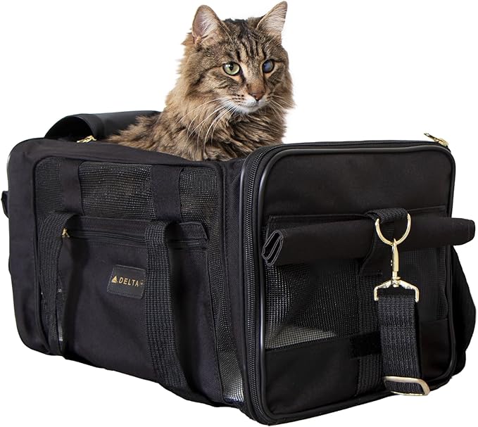 Sherpa Delta Airlines Travel Pet Carrier, Airline Approved & Guaranteed On Board - Black, Medium