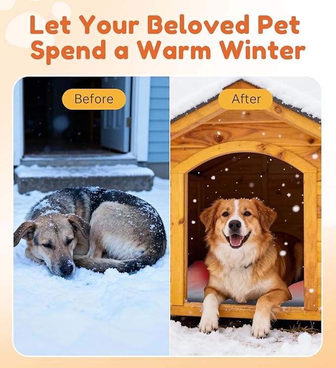 HOPET Dog Cat Heating Pad with Adjustable Temperature Timer, Waterproof Heated Dog Cat Bed with Chew Resistant Cord, Indoor/Outdoor Electric Heating Pad for Dog House,Rescue Cats,Grey,27x15 in