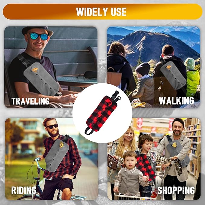 WATFOON Adjustable Lizard Leather Leash Harness and Bearded Dragon Carrier Sling, Reptile Small Pet Training Leashes and Beardie Snuggle Bag for Outdoor Travel(Plaid Sling)