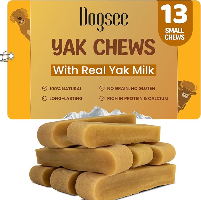 Dogsee Original Yak Cheese Himalayan Dog Chews 1lb (Small- 13 Bars) | 100% All Natural | Dog Treats Small Breed | Dog Chews Long Lasting for Aggressive Chewers | High Protein | Dental Sticks
