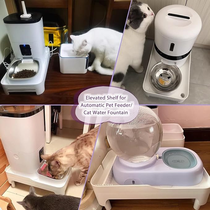 Adjustable Cat Feeder Stand, Elevated Holder for Automatic Feeders, 3-5.1 in, Nonslip, Adjustable