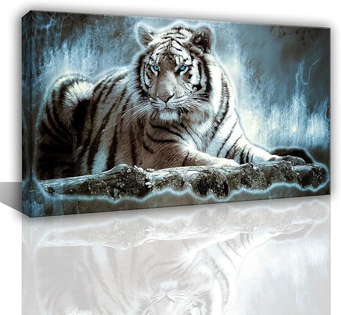 Yxbhhym Large Animals Canvas Wall Art Tiger Wall Picture Prints Poster Painting Framed Tiger Artwork for wall Bedroom Living Room Home Decorations Office Wall Decor-20x40inches