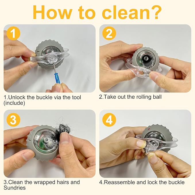 Interactive Cat Toys Ball, Automatic Motion Activated Ball in Pouch Fast Rolling Indoor, Hide and Seek Mouse Catching Game in Cat Play Mat with Chirping, LED Light, Auto On/Off (Pink)