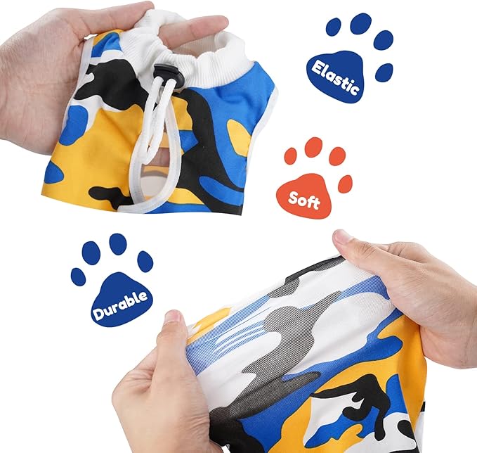 Cat Surgical Recovery Suit, Abdominal Wounds Cone E-Collar Alternative Anti-Licking Or Skin Diseases Pet Surgical Recovery Pajama Suit, Soft Fabric Onesies for Cats (S, Blue)