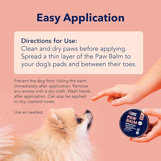Vets Preferred Paw Balm Pad Protector for Dogs – Dog Paw Balm Soother – Heals, Repairs and Moisturizes Dry Noses and Paws – Ideal for Extreme Weather Season Conditions - 2 Oz