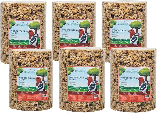 6-Pack JCs Wildlife Woodpecker Blend Bird Seed Large Cylinder, 5 lb