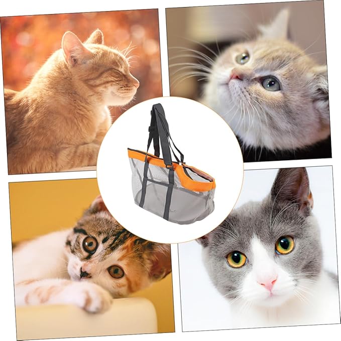 1Pc Breathable Mesh Dog Carrier Bag Outdoor Pet Travel Tote for Dogs Comfortable Design with Head Out Opening Durable and Lightweight for Pet Outings