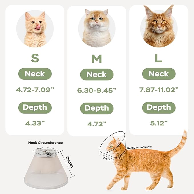 Cat Cone Collar Soft: Comfortable Waterproof Mesh Recovery Cone After Surgery to Stop Licking and Scratch, Alternative to Plastic Elizabeth Head/Neck Cone