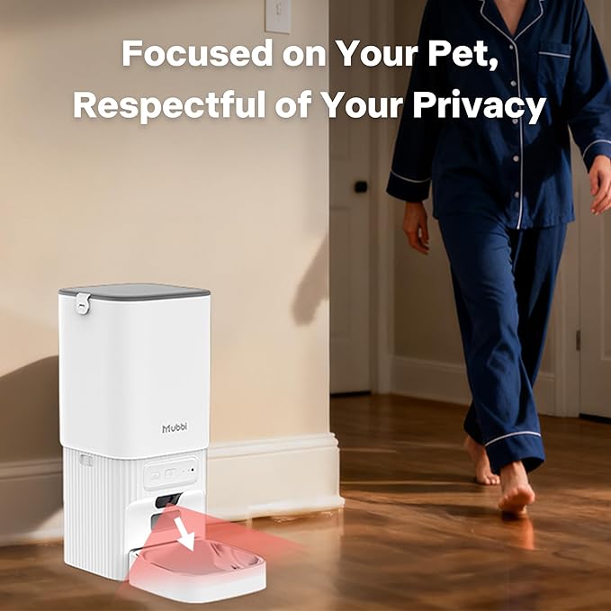 Automatic Cat Feeder with Camera, 5G WiFi Automatic Dog Feeder, 7L Cat Food Dispenser with Night Vision, 1-15 Meals, 1-99 Portions, 2-Way Audio, Jam Free, Ideal for Multiple Pets