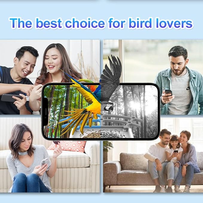 Smart Bird Feeder with Camera Solar Powered 2K Live Feed Cam for Outdoor Backyard - Ai Identify Auto Capture Videos, Window Bird Feeder,Ideal Present for BirdLover