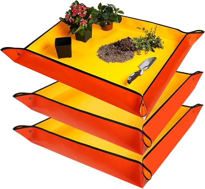 3 Pcs 39.5"X31.5" Large Repotting Mat for House Plants Transplanting and Soil Mix Control, Gardening Gifts for Plant Lovers
