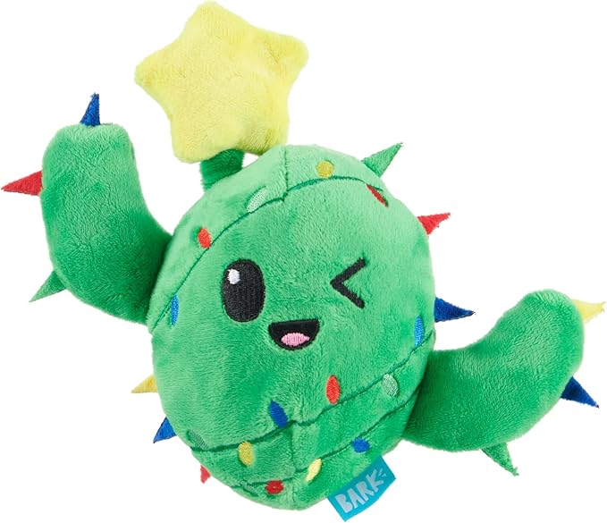 Barkbox Consuela The Christmas Cactus Dog Toy – Plush Rip & Reveal Holiday Toy with Whip-N-Flip Arms, Fluffy Stuffing & Hidden Spiky Ball Squeaker – Festive Play for Large Dogs