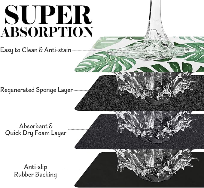 Dog Food Mat for Floors, Absorbent Bowl Mat for Water Dispenser, Quick Dry Cat Food Pet Supplies