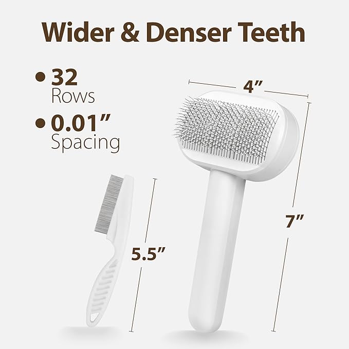 Prime Pets Pet Grooming Kit, Slicker Brush & Fine-Comb for Deshedding and Dematting Long Short Hair Cats Dogs, Gentle Grooming Tools for Rabbits Ferrets with Storage Box