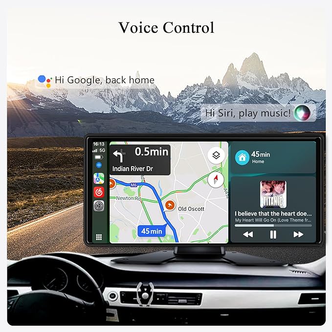 RV Backup Camera with Carplay Android Auto for RV Horse Trailer Semi Box Truck,1080P HD 4 Splits 10.36" Touch Monitor Rear/Side Backup Cameras with Mirror Link FM Waterproof Night Vision DVR Recording