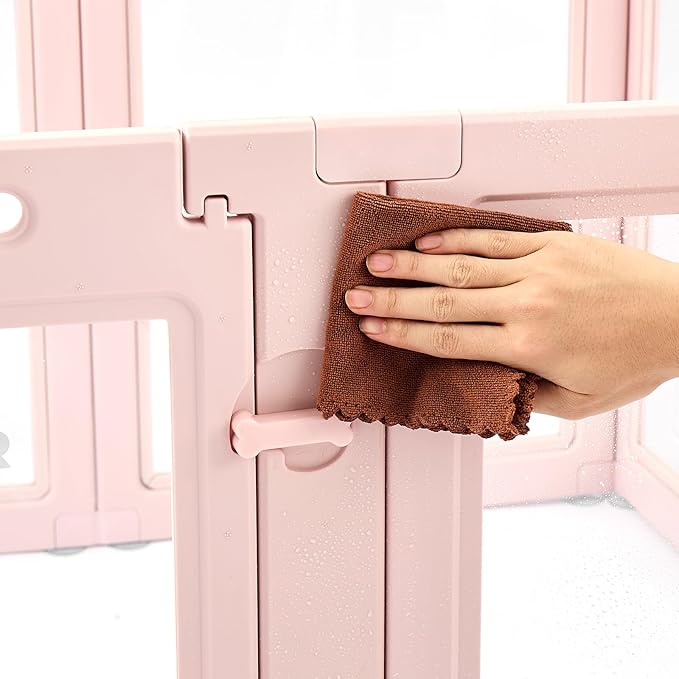 VEVOR Clear Acrylic Dog Playpen Indoor, 60x39x23 in Plastic Pet Playen for Medium Sized Dogs, Easy Assemble Waterproof Transparent Puppy Playpen, Easy to Clean, Durable Indoor Pet Dogs Cats Birth Kit